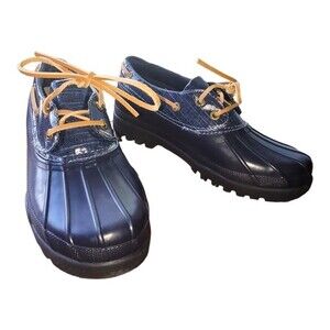 Sperry Top Sider Womens Waterproof Rubber Boots Rain Duck Shoes Navy Blue Size 8